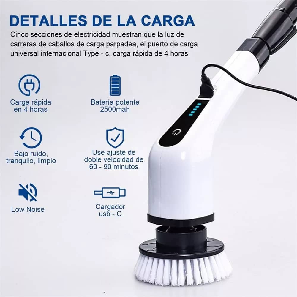 Telescopic Power Scrubber - Velocidad múltiple y mango ajustable