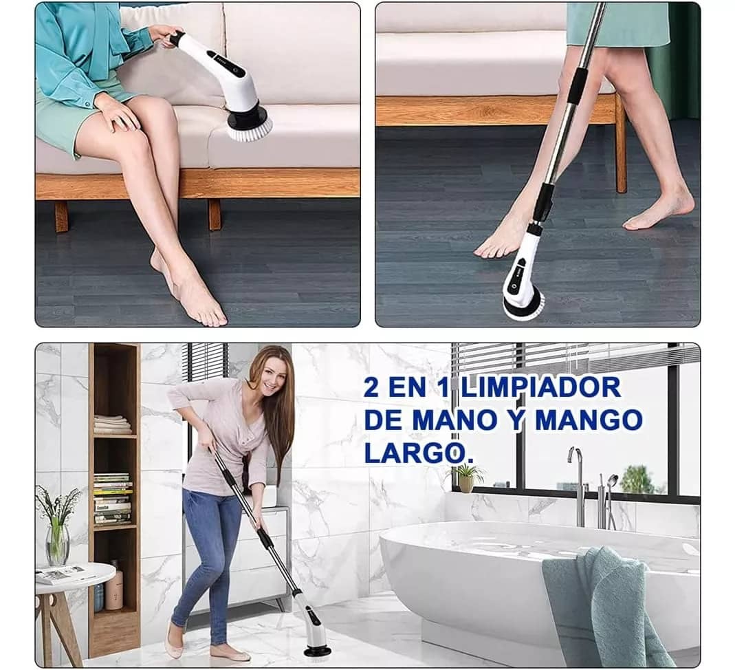 Telescopic Power Scrubber - Velocidad múltiple y mango ajustable